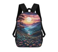 sinyumoney Mochila Para Niños Y Niñas Con Impresión 3D Sunset Mountain Valley Mochila Escolar Para Niños De Primaria, Mochila Informal De Viaje Para Portátil 17inch