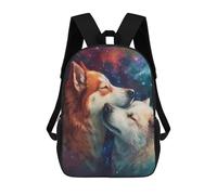 sinyumoney Mochila Para Niños Y Niñas Con Impresión 3D Two Dogs In Love Mochila Escolar Para Niños De Primaria, Mochila Informal De Viaje Para Portátil 17inch