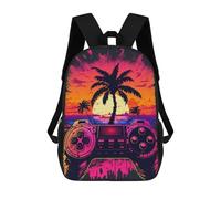 sinyumoney Mochila Para Niños Y Niñas Con Impresión 3D Vibrant Sunset Gamepad Art Mochila Escolar Para Niños De Primaria, Mochila Informal De Viaje Para Portátil 17inch