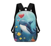 sinyumoney Mochila Para Niños Y Niñas Con Impresión 3D Whale in Love Mochila Escolar Para Niños De Primaria, Mochila Informal De Viaje Para Portátil 17inch