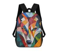sinyumoney Mochila Para Niños Y Niñas Con Impresión 3D Wolf Oil Painting Mochila Escolar Para Niños De Primaria, Mochila Informal De Viaje Para Portátil 17inch
