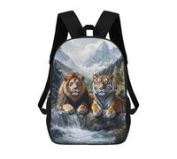 sinyumoney Mochila Unisex A Lion And A Tiger Mochila De Viaje Con Estampado 3D Mochila Informal Para Portátil Mochila Escolar Ligera Para Hombres Mujeres Niños Niñas 17inch
