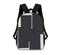 sinyumoney Mochila Unisex Abstract Black Shapes Mochila De Viaje Con Estampado 3D Mochila Informal Para Portátil Mochila Escolar Ligera Para Hombres, Mujeres, Niños Y Niñas 17inch