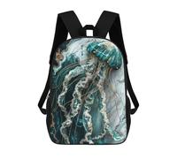 sinyumoney Mochila Unisex Abstract Jade Jellyfish Mochila De Viaje Con Estampado 3D Mochila Informal Para Portátil Mochila Escolar Ligera Para Hombres, Mujeres, Niños Y Niñas 17inch