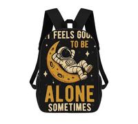 sinyumoney Mochila Unisex Astronaut on Moon - Alone Time Mochila De Viaje Con Estampado 3D Mochila Informal Para Portátil Mochila Escolar Ligera Para Hombres, Mujeres, Niños Y Niñas 17inch