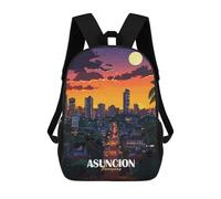 sinyumoney Mochila Unisex Asuncion, Paraguay Cityscape at Night Mochila De Viaje Con Estampado 3D Mochila Informal Para Portátil Mochila Escolar Ligera Para Hombres Mujeres Niños Niñas 17inch