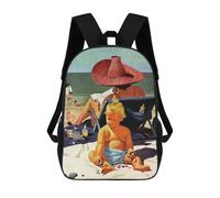 sinyumoney Mochila Unisex Baby on The Beach Mochila De Viaje Con Estampado 3D Mochila Informal Para Portátil Mochila Escolar Ligera Para Hombres Mujeres Niños Niñas 17inch