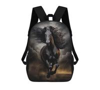 sinyumoney Mochila Unisex Black Horse Galloping Mochila De Viaje Con Estampado 3D Mochila Informal Para Portátil Mochila Escolar Ligera Para Hombres, Mujeres, Niños Y Niñas 17inch