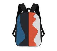 sinyumoney Mochila Unisex Blue And Red V Mochila De Viaje Con Estampado 3D Mochila Informal Para Portátil Mochila Escolar Ligera Para Hombres, Mujeres, Niños Y Niñas 17inch