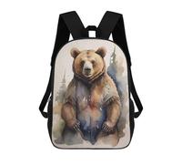 sinyumoney Mochila Unisex Brown Bear Watercolor Mochila De Viaje Con Estampado 3D Mochila Informal Para Portátil Mochila Escolar Ligera Para Hombres Mujeres Niños Niñas 17inch