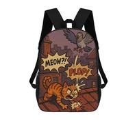 sinyumoney Mochila Unisex Cartoon Cat And Pigeon Rooftop Mishap Mochila De Viaje Con Estampado 3D Mochila Informal Para Portátil Mochila Escolar Ligera Para Hombres, Mujeres, Niños Y Niñas 17inch