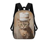 sinyumoney Mochila Unisex Cat with Toilet Paper Hat Mochila De Viaje Con Estampado 3D Mochila Informal Para Portátil Mochila Escolar Ligera Para Hombres Mujeres Niños Niñas 17inch