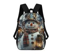 sinyumoney Mochila Unisex Charming Snowman with Lantern Mochila De Viaje Con Estampado 3D Mochila Informal Para Portátil Mochila Escolar Ligera Para Hombres, Mujeres, Niños Y Niñas 17inch
