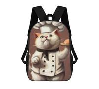 sinyumoney Mochila Unisex Chef Cat Mochila De Viaje Con Estampado 3D Mochila Informal Para Portátil Mochila Escolar Ligera Para Hombres, Mujeres, Niños Y Niñas 17inch