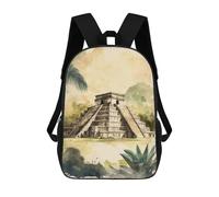 sinyumoney Mochila Unisex Chichen Itza Watercolor Mochila De Viaje Con Estampado 3D Mochila Informal Para Portátil Mochila Escolar Ligera Para Hombres Mujeres Niños Niñas 17inch