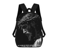 sinyumoney Mochila Unisex Christ Poster Catholic Mochila De Viaje Con Estampado 3D Mochila Informal Para Portátil Mochila Escolar Ligera Para Hombres Mujeres Niños Niñas 17inch