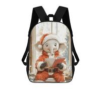 sinyumoney Mochila Unisex Christmas Elephant Reading Mochila De Viaje Con Estampado 3D Mochila Informal Para Portátil Mochila Escolar Ligera Para Hombres, Mujeres, Niños Y Niñas 17inch