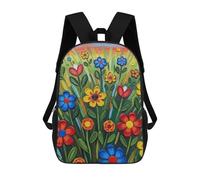 sinyumoney Mochila Unisex Colorful Flower Field Painting Mochila De Viaje Con Estampado 3D Mochila Informal Para Portátil Mochila Escolar Ligera Para Hombres, Mujeres, Niños Y Niñas 17inch