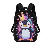 sinyumoney Mochila Unisex Colorful Penguin King Mochila De Viaje Con Estampado 3D Mochila Informal Para Portátil Mochila Escolar Ligera Para Hombres Mujeres Niños Niñas 17inch