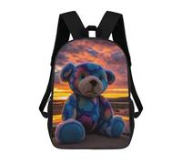 sinyumoney Mochila Unisex Colorful Sunset Teddy Bear Mochila De Viaje Con Estampado 3D Mochila Informal Para Portátil Mochila Escolar Ligera Para Hombres, Mujeres, Niños Y Niñas 17inch