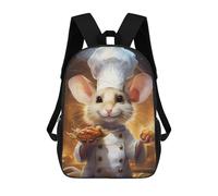 sinyumoney Mochila Unisex Cooking Mouse Chef Uniform Mochila De Viaje Con Estampado 3D Mochila Informal Para Portátil Mochila Escolar Ligera Para Hombres Mujeres Niños Niñas 17inch