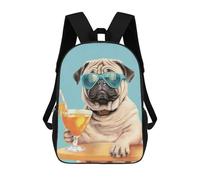 sinyumoney Mochila Unisex Cool Pug Summer Chill Mochila De Viaje Con Estampado 3D Mochila Informal Para Portátil Mochila Escolar Ligera Para Hombres, Mujeres, Niños Y Niñas 17inch