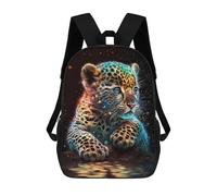 sinyumoney Mochila Unisex Cute Cosmic Baby Leopard Mochila De Viaje Con Estampado 3D Mochila Informal Para Portátil Mochila Escolar Ligera Para Hombres Mujeres Niños Niñas 17inch