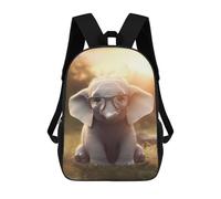 sinyumoney Mochila Unisex Cute Elephant Read Glasses Mochila De Viaje Con Estampado 3D Mochila Informal Para Portátil Mochila Escolar Ligera Para Hombres, Mujeres, Niños Y Niñas 17inch
