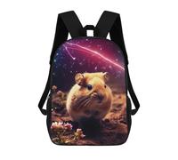 sinyumoney Mochila Unisex Cute Hamster in Galaxy Mochila De Viaje Con Estampado 3D Mochila Informal Para Portátil Mochila Escolar Ligera Para Hombres, Mujeres, Niños Y Niñas 17inch