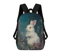 sinyumoney Mochila Unisex Cute White Rabbit Mochila De Viaje Con Estampado 3D Mochila Informal Para Portátil Mochila Escolar Ligera Para Hombres Mujeres Niños Niñas 17inch