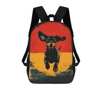 sinyumoney Mochila Unisex Dachshund Running Sunset Mochila De Viaje Con Estampado 3D Mochila Informal Para Portátil Mochila Escolar Ligera Para Hombres, Mujeres, Niños Y Niñas 17inch
