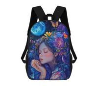 sinyumoney Mochila Unisex Dreamy Flower Girl Mochila De Viaje Con Estampado 3D Mochila Informal Para Portátil Mochila Escolar Ligera Para Hombres, Mujeres, Niños Y Niñas 17inch