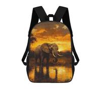 sinyumoney Mochila Unisex Elephant at Sunset Mochila De Viaje Con Estampado 3D Mochila Informal Para Portátil Mochila Escolar Ligera Para Hombres, Mujeres, Niños Y Niñas 17inch
