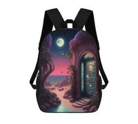 sinyumoney Mochila Unisex Enchanted Beach Entrance Mochila De Viaje Con Estampado 3D Mochila Informal Para Portátil Mochila Escolar Ligera Para Hombres, Mujeres, Niños Y Niñas 17inch