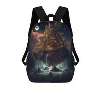 sinyumoney Mochila Unisex Enchanted Floating Island -1 Mochila De Viaje Con Estampado 3D Mochila Informal Para Portátil Mochila Escolar Ligera Para Hombres, Mujeres, Niños Y Niñas 17inch