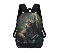 sinyumoney Mochila Unisex Enchanted Forest Feline Mochila De Viaje Con Estampado 3D Mochila Informal Para Portátil Mochila Escolar Ligera Para Hombres, Mujeres, Niños Y Niñas 17inch