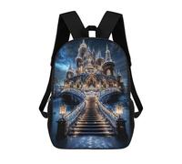 sinyumoney Mochila Unisex Enchanted Winter Castle Mochila De Viaje Con Estampado 3D Mochila Informal Para Portátil Mochila Escolar Ligera Para Hombres, Mujeres, Niños Y Niñas 17inch