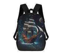 sinyumoney Mochila Unisex Fantasy Sailing Ship in Starry Sky Mochila De Viaje Con Estampado 3D Mochila Informal Para Portátil Mochila Escolar Ligera Para Hombres, Mujeres, Niños Y Niñas 17inch