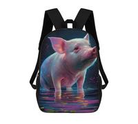 sinyumoney Mochila Unisex Farm Pig Oil Paint Mochila De Viaje Con Estampado 3D Mochila Informal Para Portátil Mochila Escolar Ligera Para Hombres, Mujeres, Niños Y Niñas 17inch