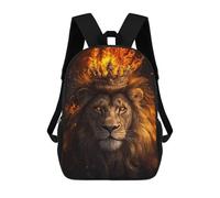 sinyumoney Mochila Unisex Fiery Lion Mochila De Viaje Con Estampado 3D Mochila Informal Para Portátil Mochila Escolar Ligera Para Hombres, Mujeres, Niños Y Niñas 17inch