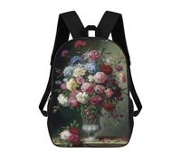 sinyumoney Mochila Unisex Floral Elegance in Glass Vase Mochila De Viaje Con Estampado 3D Mochila Informal Para Portátil Mochila Escolar Ligera Para Hombres, Mujeres, Niños Y Niñas 17inch