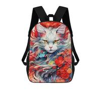 sinyumoney Mochila Unisex Floral Harmony Cat Mochila De Viaje Con Estampado 3D Mochila Informal Para Portátil Mochila Escolar Ligera Para Hombres, Mujeres, Niños Y Niñas 17inch
