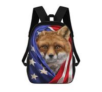 sinyumoney Mochila Unisex Fox USA Patriot Mochila De Viaje Con Estampado 3D Mochila Informal Para Portátil Mochila Escolar Ligera Para Hombres Mujeres Niños Niñas 17inch