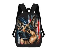 sinyumoney Mochila Unisex German ShepherdUSA Flag Mochila De Viaje Con Estampado 3D Mochila Informal Para Portátil Mochila Escolar Ligera Para Hombres Mujeres Niños Niñas 17inch