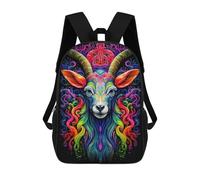 sinyumoney Mochila Unisex Goat Neon Mochila De Viaje Con Estampado 3D Mochila Informal Para Portátil Mochila Escolar Ligera Para Hombres, Mujeres, Niños Y Niñas 17inch