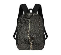 sinyumoney Mochila Unisex Golden Lines 01 Mochila De Viaje Con Estampado 3D Mochila Informal Para Portátil Mochila Escolar Ligera Para Hombres Mujeres Niños Niñas 17inch