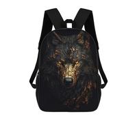 sinyumoney Mochila Unisex Golden Wolf Mochila De Viaje Con Estampado 3D Mochila Informal Para Portátil Mochila Escolar Ligera Para Hombres Mujeres Niños Niñas 17inch