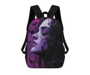 sinyumoney Mochila Unisex Gothic Bat Woman Mochila De Viaje Con Estampado 3D Mochila Informal Para Portátil Mochila Escolar Ligera Para Hombres Mujeres Niños Niñas 17inch