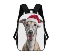sinyumoney Mochila Unisex Greyhound Dog with Santa Hat Mochila De Viaje Con Estampado 3D Mochila Informal Para Portátil Mochila Escolar Ligera Para Hombres, Mujeres, Niños Y Niñas 17inch