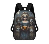 sinyumoney Mochila Unisex Halloween Spooky Children with Pumpkin Mochila De Viaje Con Estampado 3D Mochila Informal Para Portátil Mochila Escolar Ligera Para Hombres, Mujeres, Niños Y Niñas 17inch